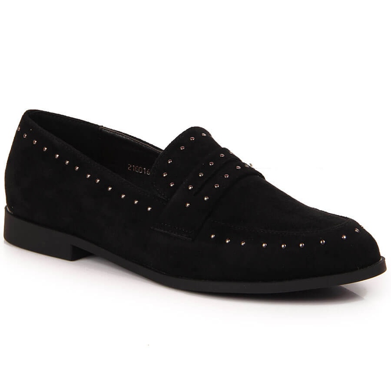 Sapatos de camurça de mulher com rebites preto Laura La.Fi