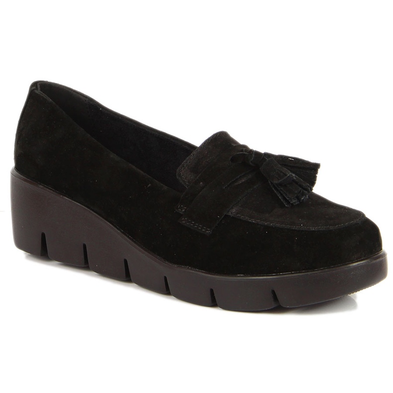 Mocassins femininos de couro Filippo preto