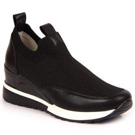 Sapatos de cunha pretos de mulher Potocki