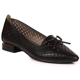 Sapatos Jezzi femininos a céu aberto, pontudos e pretos