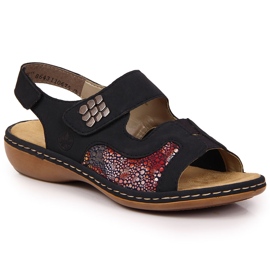 Sandália Rieker 65989-14 azul marinho com velcro azul-marinho