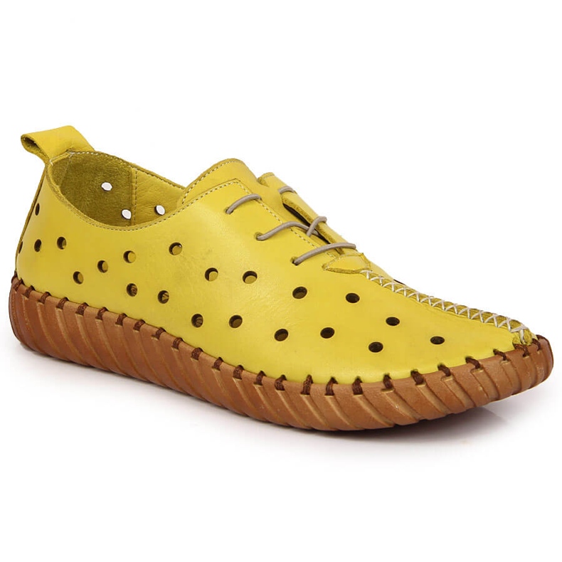Confortáveis ​​sapatos de couro amarelo Artiker