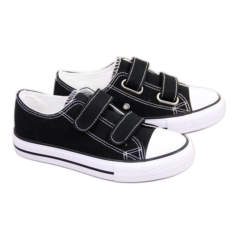 Atletico Tênis infantil atlético preto com velcro