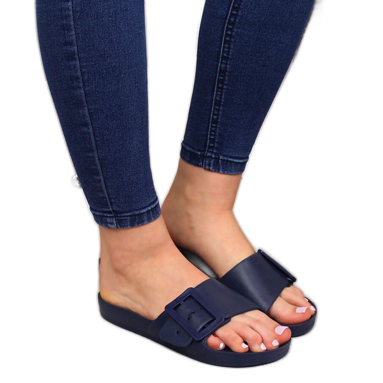 Chinelos de praia de espuma azul marinho feminino Big Star FF274A388