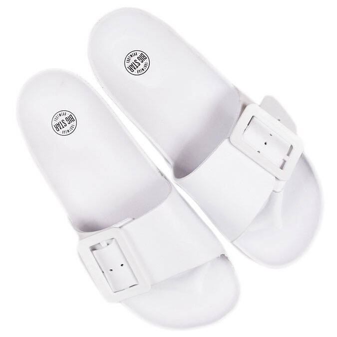 Chinelos de praia de espuma branca feminina Big Star FF274A391 branco