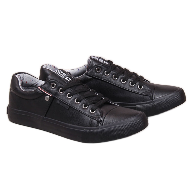 Couro ecológico de cano baixo masculino Big Star GG174029 preto