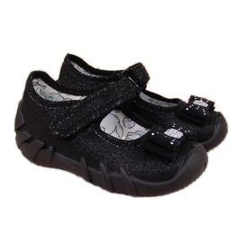 Sapatilhas de menina Befado pretas com velcro preto