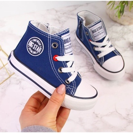 Tênis infantil com tornozelo, azul marinho Big Star HH374085