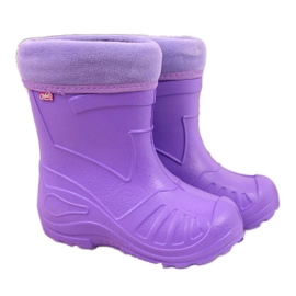 Botas de neve para menina com meia Befado roxa tolet
