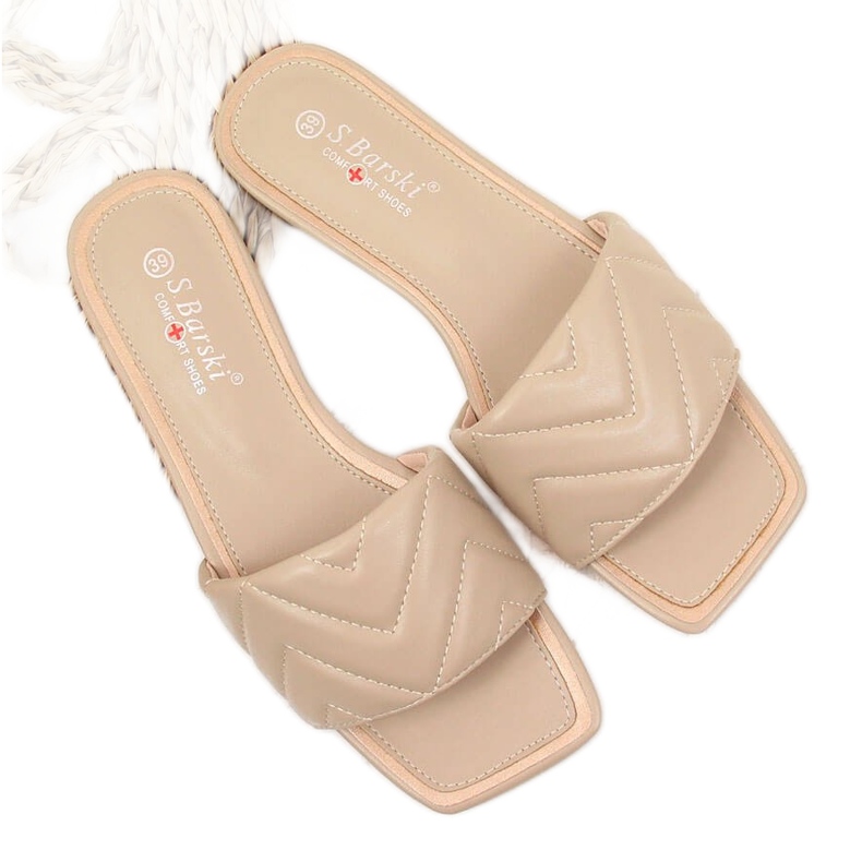 S.Barski Chinelos de mulher acolchoados bege S. Barski