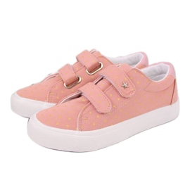 Atletico Ténis de menina com velcro rosa estrelas Atlético