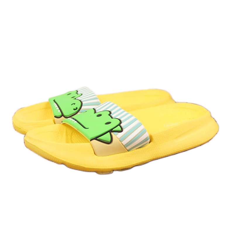 Chinelos de espuma infantil Befado amarelo com jacaré