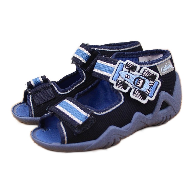 Chinelos de menino para jardim de infância em nabos Befado azul marinho