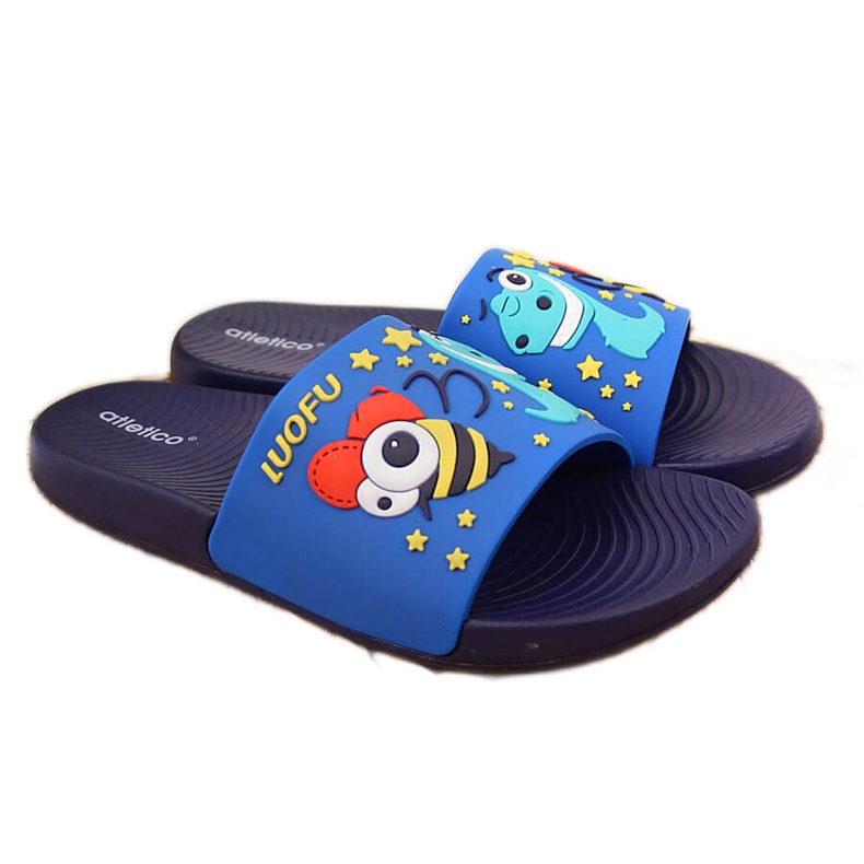 Atletico Chinelos de menino para a piscina azul marinho do Atlético