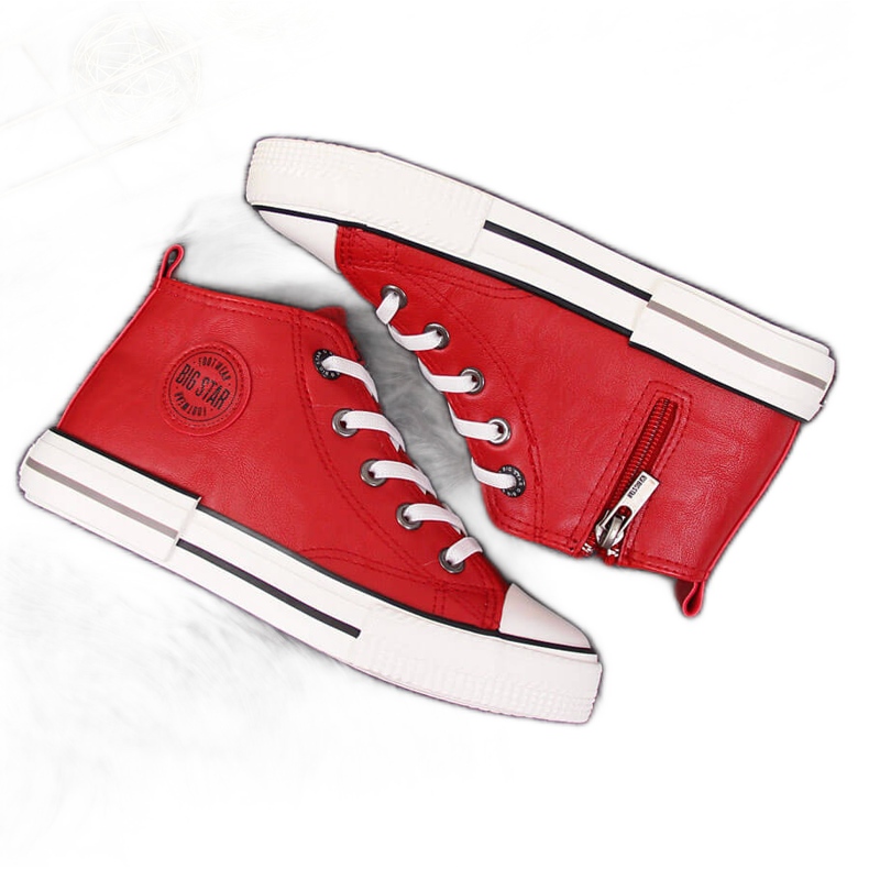 Tênis infantil couro ecológico vermelho Big Star II374005