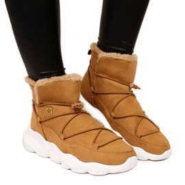 Botas de neve femininas camelo Big Star II274266 castanho