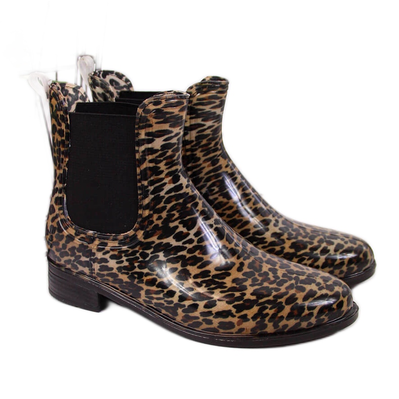 Galochas femininas botas Chelsea marrom leopardo T.Sokolski castanho