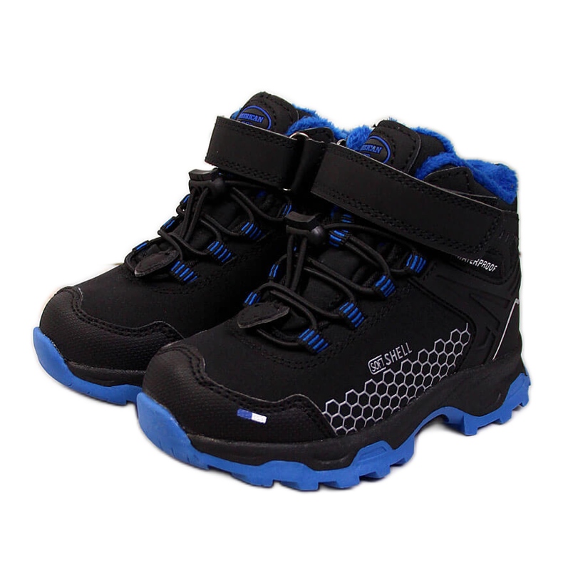 Botas de neve para trekking pretas à prova d'água American Club preto azul