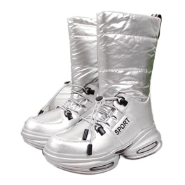 Botas de neve para crianças na plataforma prateada Tom.m prata