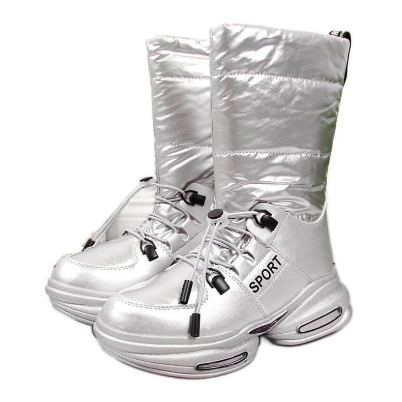 Botas de neve para crianças na plataforma prateada Tom.m prata