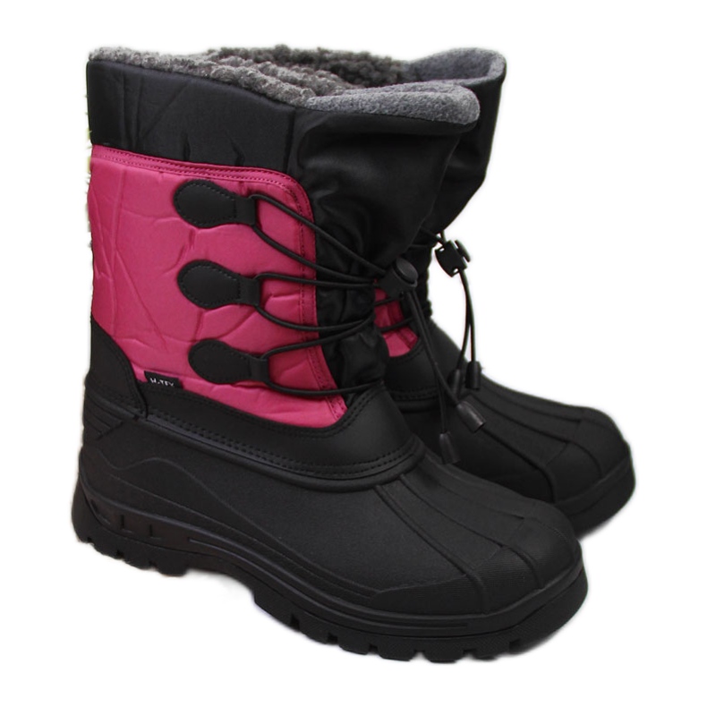 Botas de neve com isolamento impermeável de mulher rosa Gallop preto Botas de neve com isolamento impermeável de mulher rosa Gallop preto