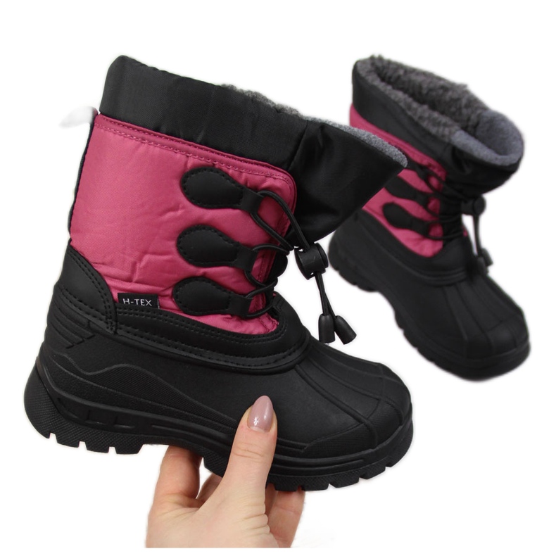 Botas de neve infantil isoladas rosa Gallop preto