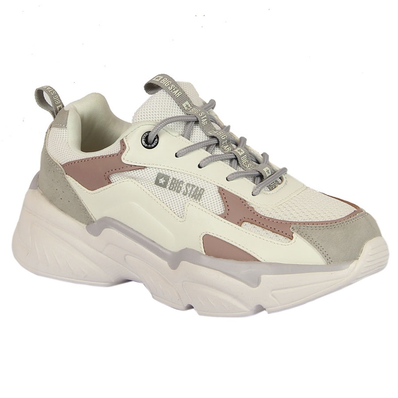 Calçado esportivo feminino na plataforma branca Big Star HH274255 branco multicolorido