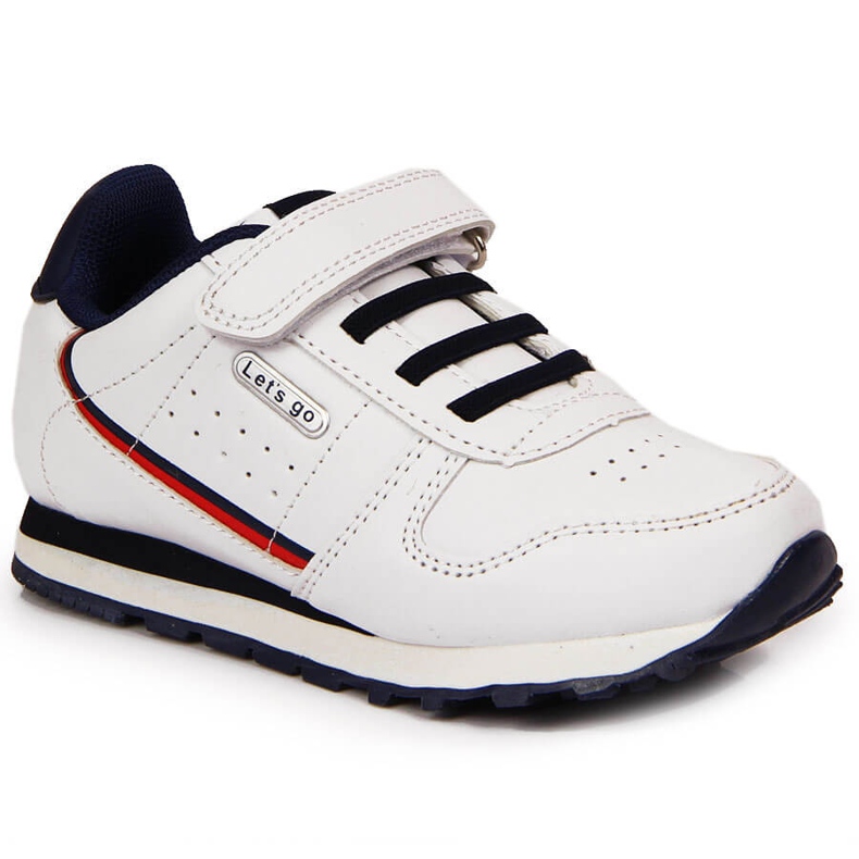 Tênis esportivo infantil de velcro White American Club branco