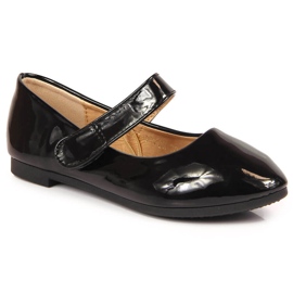 Bailarinas de menina com velcro lacado preto Potocki Bailarinas de menina com velcro lacado preto Potocki