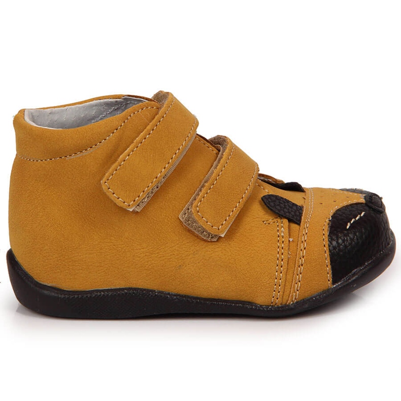 Sapatos de menino com velcro camelo Kornecki 6448 castanho