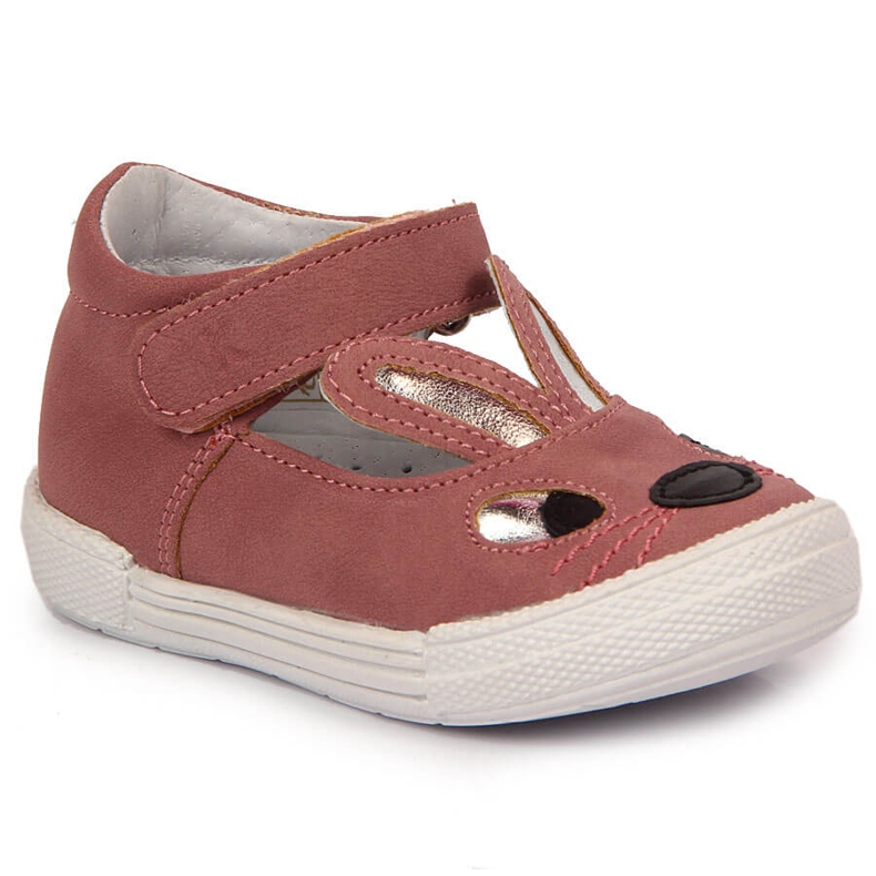 Sapatos de menina, coelhinhos rosa de velcro Kornecki 6480