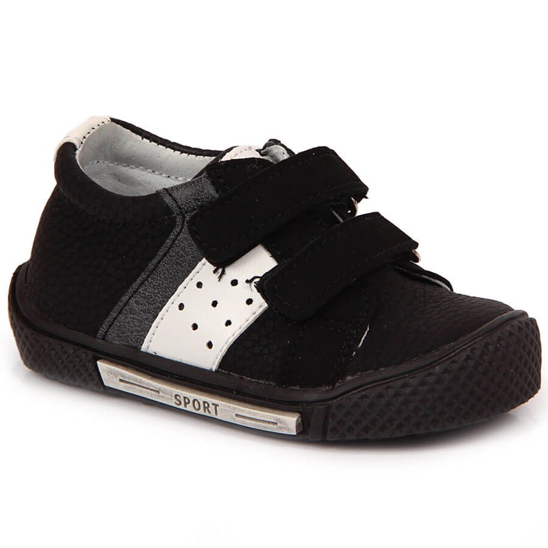 Sapatos de velcro pretos para meninos Kornecki 6256