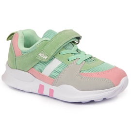 Sapatos desportivos de menina com velcro Mint Befado rosa cinza verde