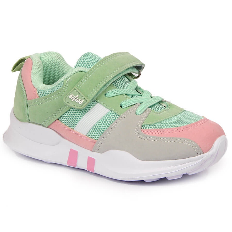 Sapatos desportivos de menina com velcro Mint Befado rosa cinza verde