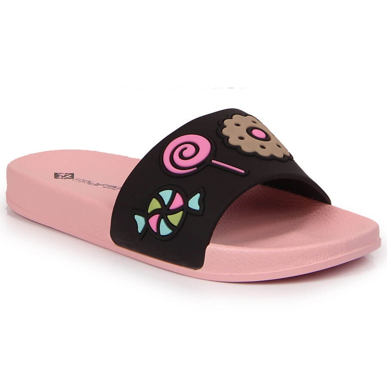 Atletico Chinelos de piscina Atlético black para menina preto rosa