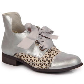 Botas de mulher Jezzi de primavera prateadas e vazadas prata Botas de mulher Jezzi de primavera prateadas e vazadas prata