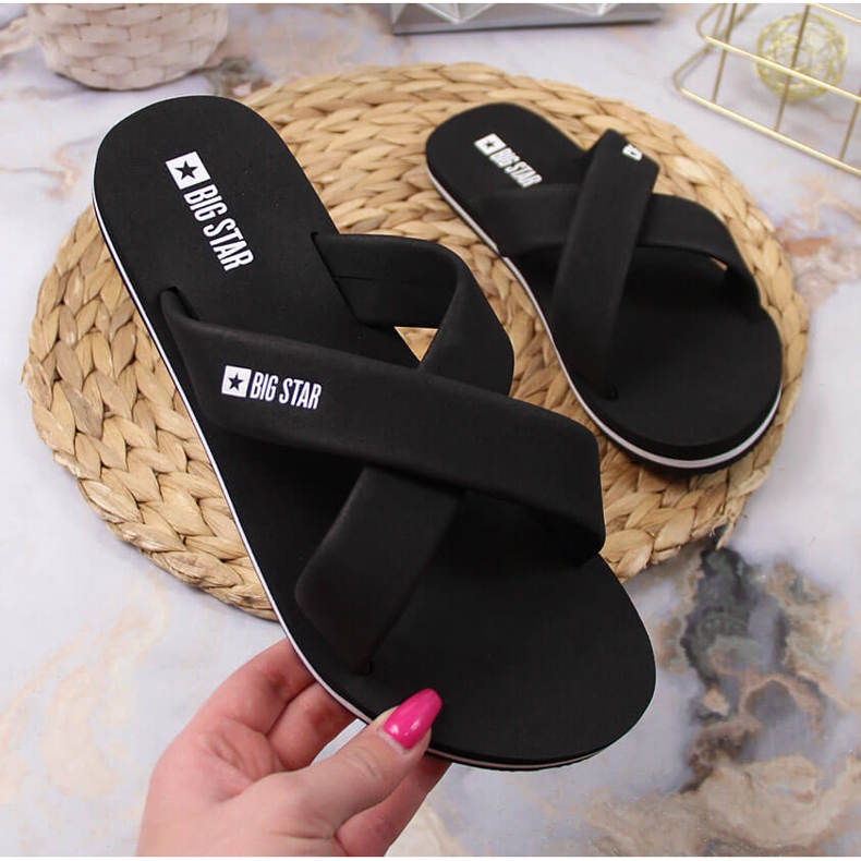 Chinelos de espuma preta Big Star JJ274A338 preto