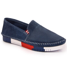 Sapatos de couro feminino confortáveis ​​Artiker azul marinho azul-marinho