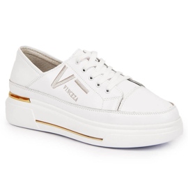 Sapatos femininos de couro, tênis branco Vinceza Sapatos femininos de couro, tênis branco Vinceza