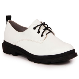 S.Barski Sapatos de senhora com atacadores, branco S. Barski