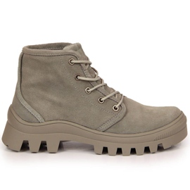 Bota sapatilha feminina de couro Filippo cinza