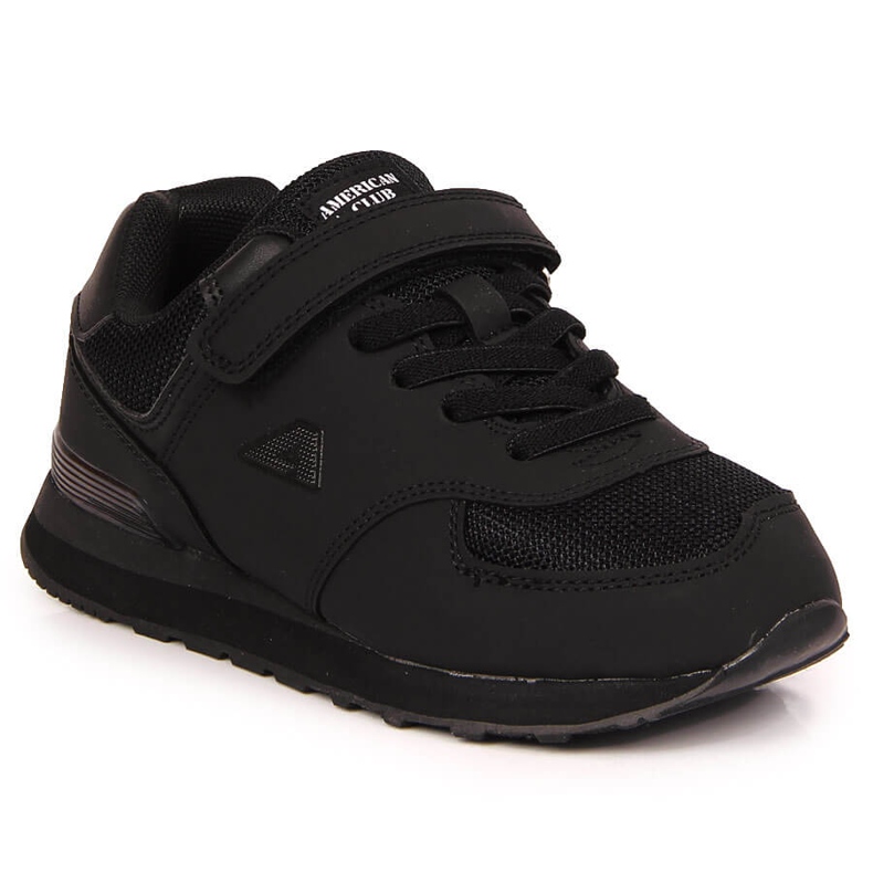 Tênis esportivo infantil Black American Club com velcro preto