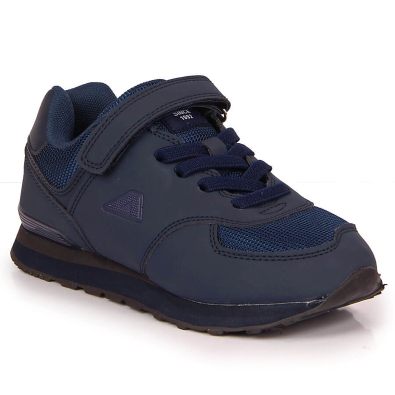 Sapatos esportivos de velcro azul marinho American Club para crianças