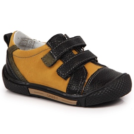 Sapatos de menino com velcro camelo Kornecki 6823 marrom preto