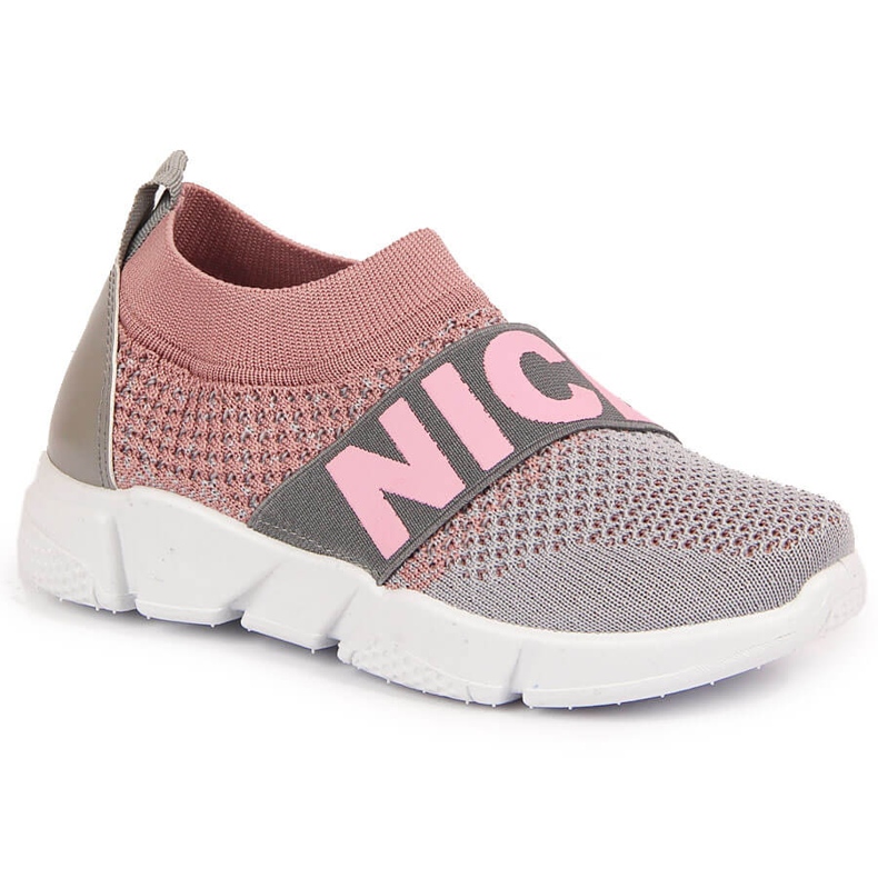 Tênis esportivo feminino slip-on McKeylor rosa cinza