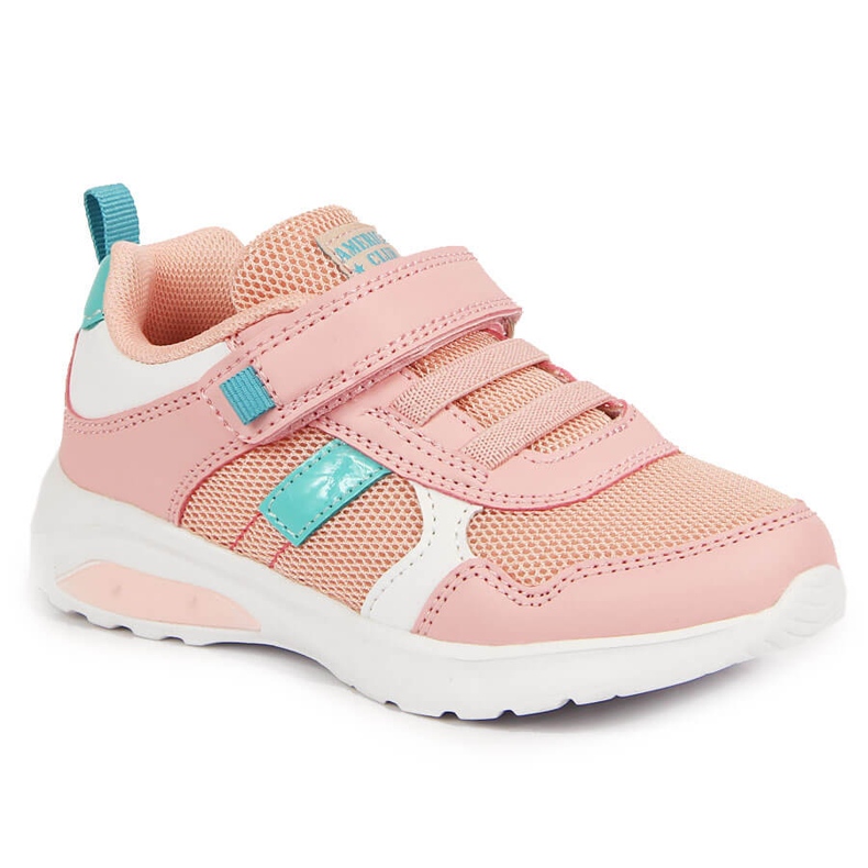 Sapatos desportivos de menina Pink American Club com velcro rosa