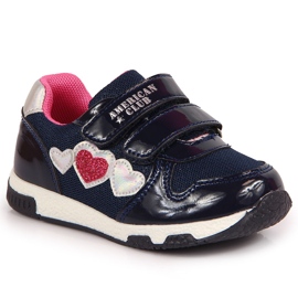 Tênis esportivo feminino American Club azul marinho azul-marinho rosa