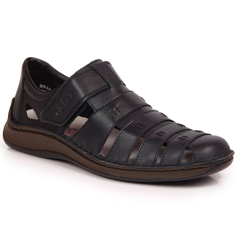 Sapatos de verão de velcro para homens Rieker 05279-14 preto