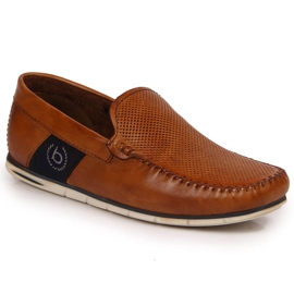 Mocassins masculinos de couro marrom Bugatti JJ153094