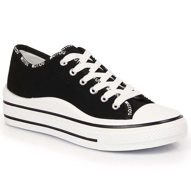 S.Barski Tênis feminino S. Barski preto na plataforma